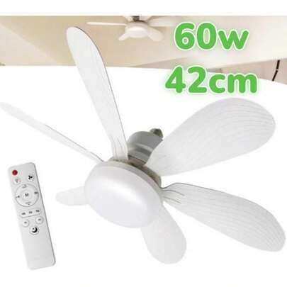 Ventilador de Teto LED com Controle 6 Pás Silencioso Bivolt Luz Forte Econômico 60W