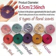 120 piezas Mixtas (Rosa, Jazmín, Lavanda, Hierba Limón, Sangre de Dragón) Espiral de Conos de Incienso, Fragancia Floral Única, Ideal para Exteriores, Patio, Porche, Camping y Senderismo - Perfecto para Días Festivos - Múltiples aromas - Ver 2