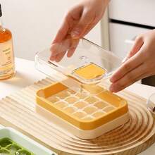 1个带盖硅胶冰格，一键演示，自制冰块，易脱模模具 - 彩色 - 查看 6