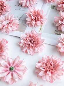 2pcs Artificial Pink Rose Heads, For DIY Crafts, Wedding, Proposal, Birthday Decor, Lifelike Flowers, Wedding Decoration, Anniversary, Valentine's Day, Thanksgiving, St. Patrick's Day, Seasonal Decor, Floral Accents, Realistic Petals, Valentine's Day Decor, Expression Of Love - Coral Pink - View 1