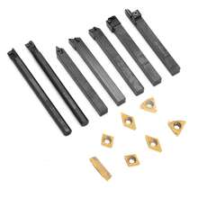 7pcs 10mm Shank Lathe Turning Tool Holder Boring Bar with Carbide Inserts - Juego de herramientas de torneado - Ver 11