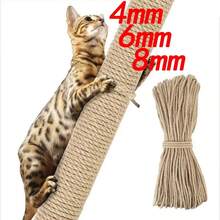 Dây thừng sisal cotton lanh bền chắc dùng làm trụ cào móng cho mèo - Dây thay thế cho trụ cào móng tự làm và đồ chơi chống cào móng, dây thay thế cho trụ cào móng - vật liệu lấp đầy trụ cào móng tự làm, dây đồ chơi cho thú cưng dày dặn chống trượt. - Màu Mù tạt vàng - Xem 8