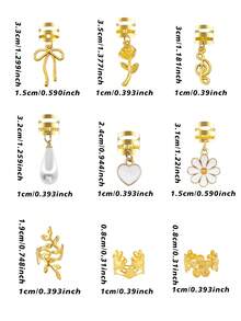 37pcs Alloy Daisy Flower Hair Clips, Y2K Punk Hip-Hop Decor Hair Accessories, Gift For Party And Daily Use - Gold - View 7
