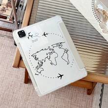 1 Ốp bảo vệ máy tính bảng hình bản đồ thế giới và máy bay, gập 3 góc độ, có nam châm, khe cắm bút và chức năng tự động tắt/mở màn hình, tương thích với iPad Pro/Air, và Pad 5/6/32. - Nhiều màu - Xem 3