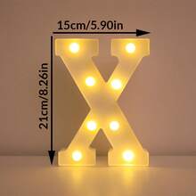 1件 21cm 家居裝飾 LED 發光字母燈，婚禮求婚生日派對裝飾字母數字燈，女孩房裝飾燈，室內裝飾 - 白色 - 查看 16