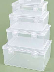 长方形透明塑料收纳盒，通用包装，适用于文具和食品，空收纳盒，钓具收纳盒，珠宝配件工具收纳盒，适合存放Foc组件、五金件、玩具零件，是存放小物件的理想之选。 - 無色 - 查看 2