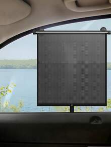 1pack Car Side Window Sun Shade Retractable Sun Blocker Blocks UV & Heat Temporary Universal Car Side Window Shade For Most Sedans SUVs Trucks &RVs Home Office Bedroom Living Room No Drilling Installation - Outlet Payment - View 1