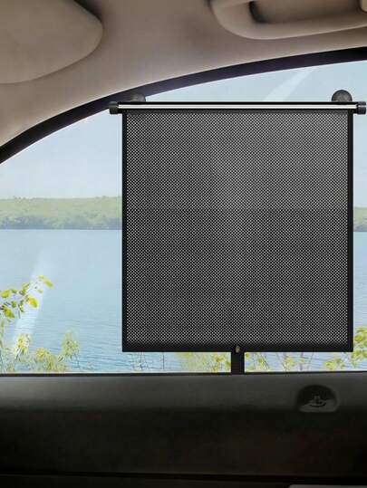 单包装汽车侧窗遮阳帘，可伸缩遮阳器，阻挡紫外线和热量，临时通用型汽车侧窗遮阳帘，适用于大多数轿车、SUV、卡车和房车，也适用于家庭办公室、卧室、客厅，无需钻孔安装。