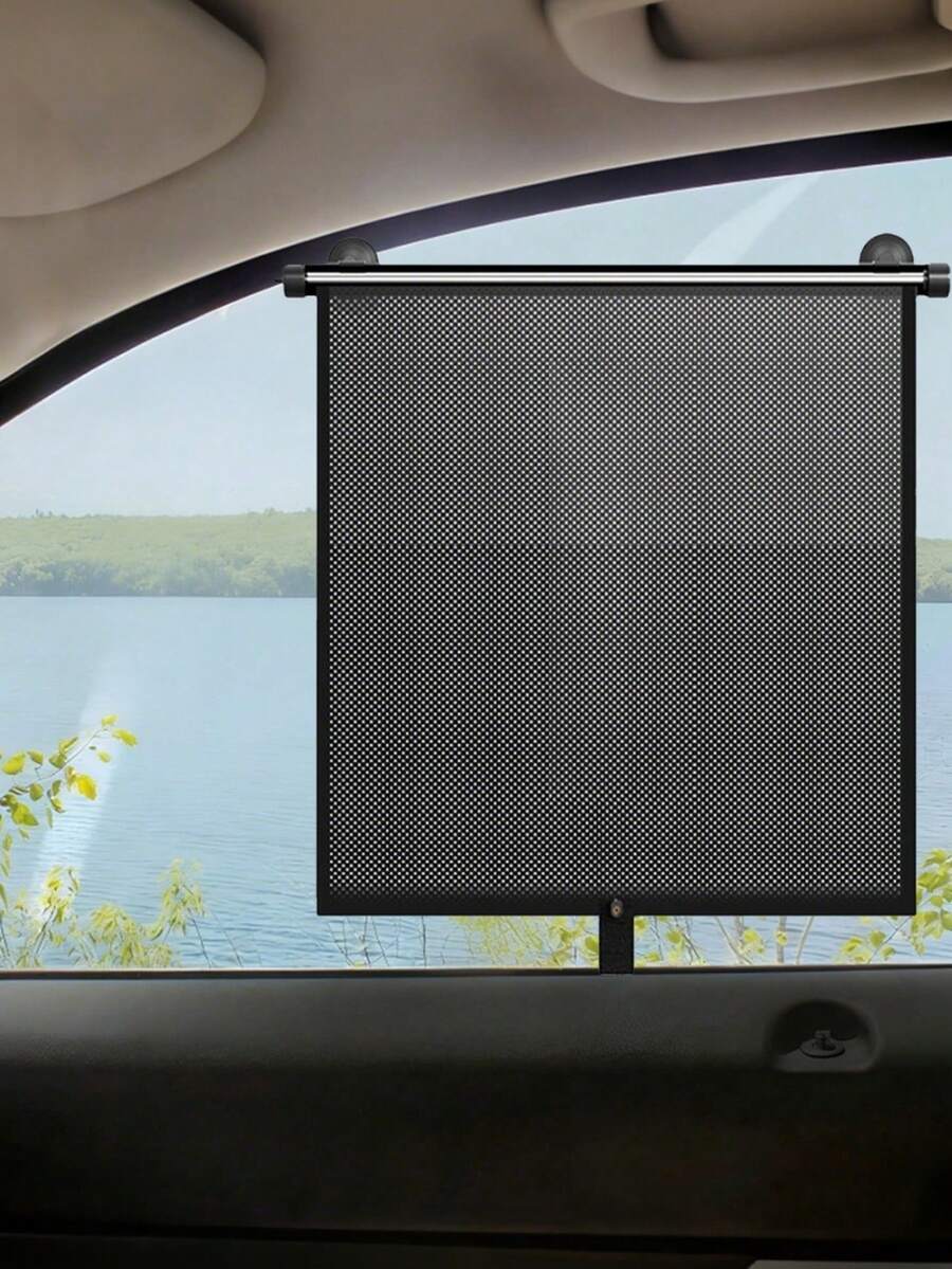 1pack Car Side Window Sun Shade Retractable Sun Blocker Blocks UV & Heat Temporary Universal Car Side Window Shade For Most Sedans SUVs Trucks &RVs Home Office Bedroom Living Room No Drilling Installation - Outlet Payment - View 1