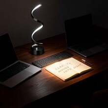 1 chiếc đèn bàn LED hình xoắn ốc sáng tạo, đèn ngủ phòng ngủ phong cách Bắc Âu hiện đại, đèn học kiểu châu Âu độc đáo. - Ánh sáng vô cực ba màu - Xem 4