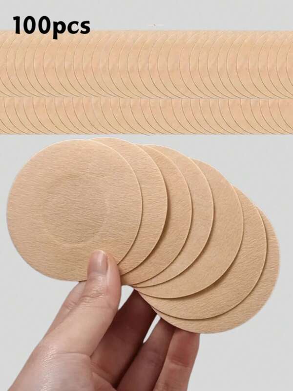 100 pegatinas desechables y autoadhesivas para pezones, de tela no tejida transpirable e invisible, adecuadas para sujetadores de mujer y accesorios de sujetador femeninos