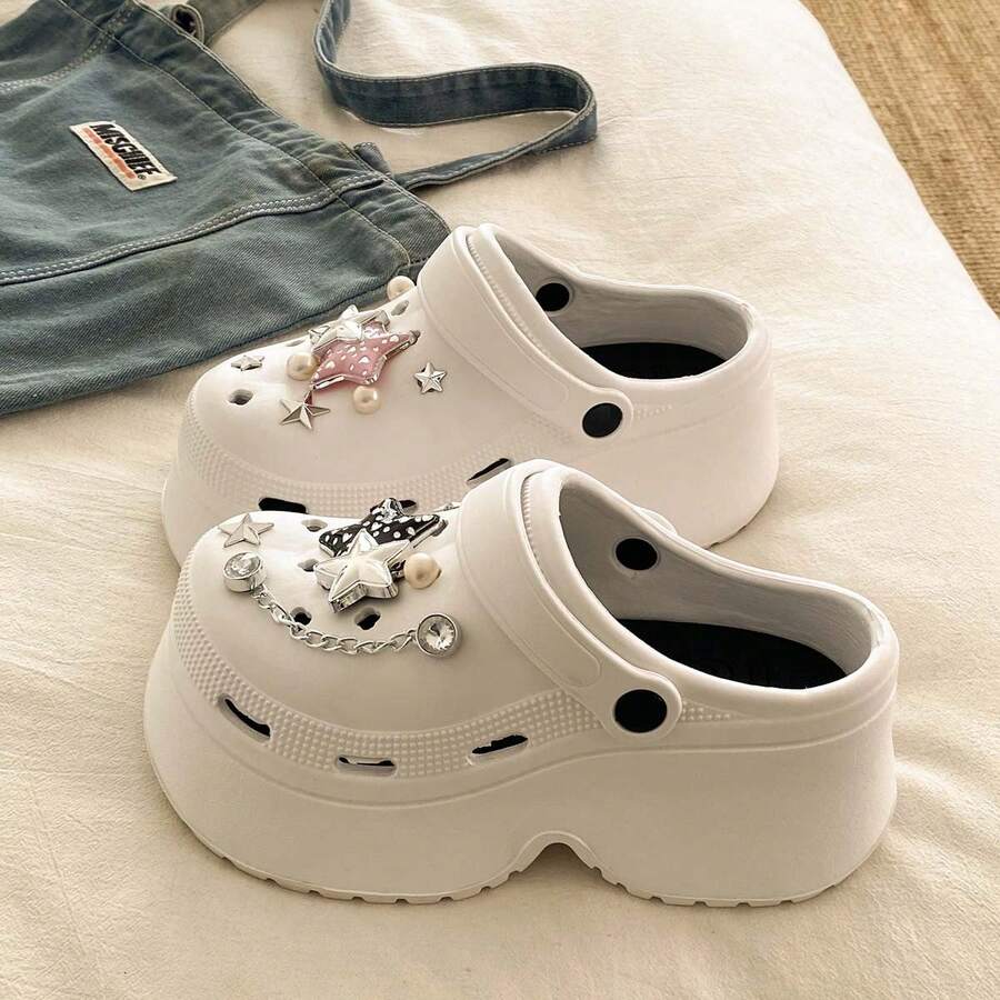 Women's Summer Versatile EVA Clogs, Thick Sole Outdoor Beach Garden Slip-On Casual Sandals - White - View 1