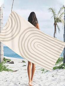 1 Stück Morandi Ultraleichtes Schnelltrocknende Strandtuch - Sandresistent, rutschfest, hochabsorbierendes Mikrofaser, geeignet für Camping, Schwimmen und Strandpartys - modernes beige gestreiftes Design, geeignet für alle Jahreszeiten, perfektes Geschenk für Urlaub oder Geburtstag, Strandessential | Modisches Schwimm-Handtuch | Ultraleichter Stoff - Mehrfarbig - Übersicht 11