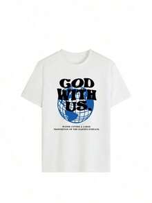 Camiseta estampada de manga corta, cómoda y versátil. Puede usarse sola o como prenda interior. Con diseño de cuello redondo holgado, perfecta para la oficina, la escuela, salidas de fin de semana o viajes. Fácil de combinar en el día a día, ofrece una sensación fresca y ligera. Diseño unisex, ideal también para llevar en pareja. - Blanco - Ver 2