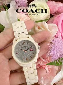 Coach GREYSON Series Women's Watch, Pink Case Pink Ceramic Strap - 粉色 - 查看 7