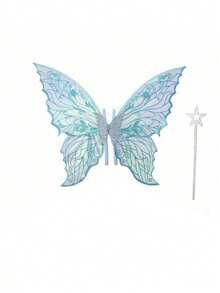 2件套仙女翅膀和星星魔杖，适合各种节日派对 - 彩色 - 查看 12