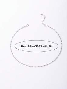 1 chiếc vòng cổ hạt cườm hình học rỗng bằng hợp kim kẽm thời trang, thích hợp làm quà tặng hàng ngày cho phụ nữ. - 17667-bạc - Xem 6