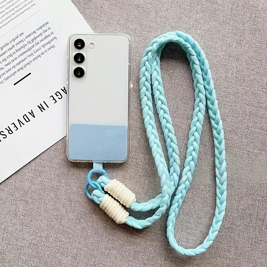 Cordón trenzado de 3 hebras para teléfono, correa de muñeca suave de 3 capas, cadena cruzada anti-pérdida, adecuada para uso diario, 6 opciones de color