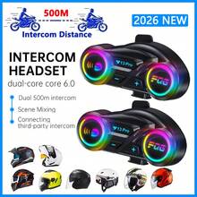 Y13 Pro Motorradhelm mit kabellosem Kopfhörer 500M Intercom Version, ausgestattet mit BT5.4+BT5.4 Dual-Core Bluetooth Chip, RGB Beleuchtungseffekten, IP56 wasserdicht und staubdicht, eingebauter Intercom-Indikator, unterstützt Intercom über Marken hinweg, Intercom-Reichweite bis zu 500M, kompatibel mit Halb- und Vollvisierhelmen, großer 1000mAh Akku, unterstützt gleichzeitiges Intercom und Musikwiedergabe, unterstützt KI-Sprachassistent - Y13 Pro - Übersicht 2