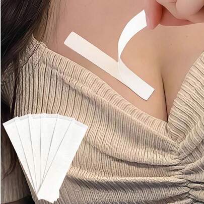 108/72/36片装防滑服装胶带，防闪光贴纸，时尚胸罩肩带固定器，晚礼服肩带固定器，双面衣橱胶带和隐形胸部固定器 - 返校和派对服装必备，适用于各种服装