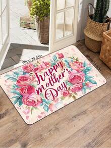 1件母亲节粉色花卉图案浴室地毯，也可作厨房垫、客厅地毯、卧室地毯、室内门垫、可水洗入口垫、装饰地毯，适合派对装饰，提升家居格调，增添节日魅力，提升幸福感，家居装饰 - 彩色 - 查看 13