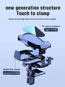 1pc Car Phone Mount Air Vent Holder 360 °   Rotation Adjustable Universal For IPhone  All Phones Navigation Stand - Black - View 5
