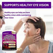 Saffron, Glucomannan Ashwagandha & Green Tea Extract Capsules - 4, 000 For MG With Lutein & Zeaxanthin - Support Healthy Eye Vision - 1 chai - Xem 3