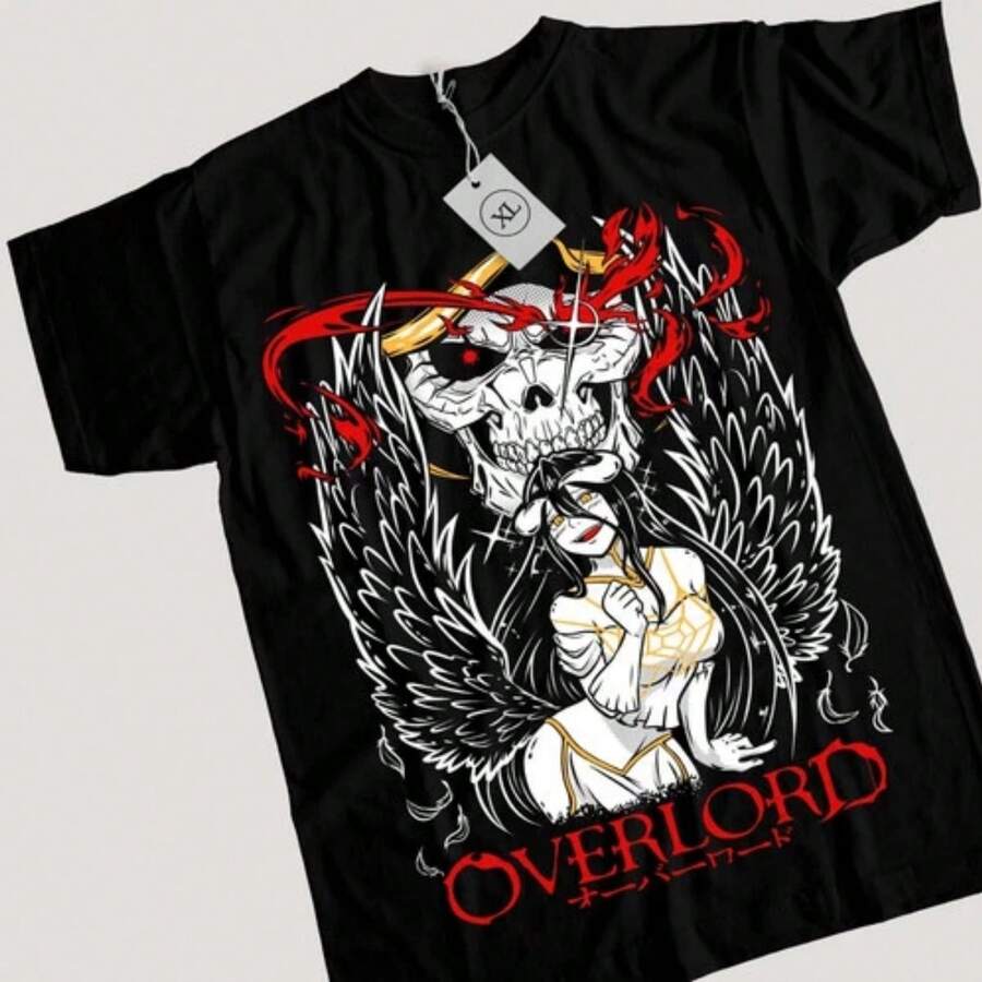 Anime Overlord Ainz Ooal Gown Albedo  T-Shirt - Black - View 1