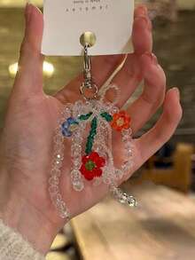Pendentif à pompons avec perles de cerise Y2K, accessoire porte-clés Kawaii, accessoires essentiels de vacances, accessoires de sac, breloques pour sac, cadeaux d'enseignants, accessoires de festival, cadeaux de remise des diplômes, cadeaux d'appréciation des enseignants, cadeaux d'anniversaire, cadeaux pour la fête des mères - Multicolore - Voir 8
