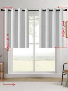 1片/2片装窗帘，遮光窗帘，隔热，不透光窗帘，带孔眼，遮光，防紫外线，卧室客厅室内装饰，隔热遮光窗帘 - 重型遮光带孔眼窗帘，适用于卧室和客厅，保护隐私和调节温度的窗帘，客厅窗帘 - 白色 - 查看 56