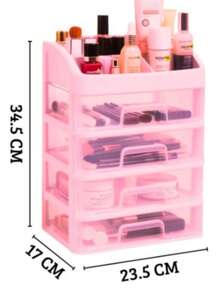 Cosmetic Storage Box & Rack - Rosa - Übersicht 2