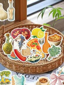 54 piezas de pegatinas con estilo romántico mediterráneo con diseños lindos y frescos, perfectas para suministros de diario, planificadores, portátiles, fiestas, guitarras, sobres, maletas, escritorios y decoraciones de regalos - pegatinas divertidas, pegatinas para Kindle, suministros para scrapbooking, pegatinas para portátil papelería manualidades libro de sticker estikers - 54 unidades/paquete - Ver 8