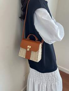 2026 Spring New Handwoven Bag, Fashionable Casual Crossbody Handbag Small Square Bag For Women - Beige - View 13