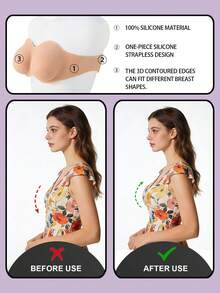 Silicone Breast Implants With Adjustable Closure, Invisible Lifting, Reusable, Made Of Elastic Material, Available In Sizes 33-65cm, Including Medium And Large Sizes, Suitable For All Body Types And Everyday Wear. - 膚色 - 查看 5
