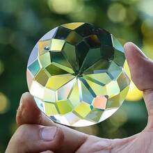 60mm Mandala Suncatcher Crystal Prisms Hanging Sunflower Faceted Glass Chandelier Parts Car Pendant Rainbow Maker Sunlight Catcher Home Garden Wedding Window Decor - A - View 2