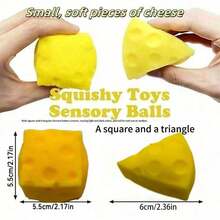 Squeeze Cheese - Extra Large Soft Squeezable Cheese Blocks | Gurgle Gift, Adult Fun Cheese | Giant Stress Relief Ball | Adult Sensory Stress Relief Cheese - Sunshine Entertainment - Multicolor - View 10