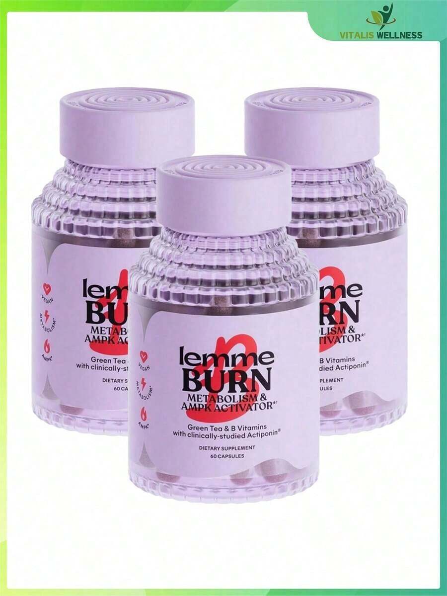 Lemme Burn – Belly Fat Burner & AMPK Activator Supplement For Men & Women – With Actiponin ®   Gynostemma, Green Tea Extract, B6, B12 – Metabolism Support – 60 Vegetarian Capsules - 3 - 查看 1