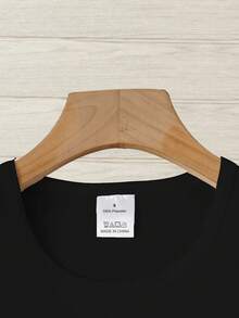 Eres La Mejor Mamá Y Una Super Abuela Camiseta Gráfica Para Mujer - Cuello Redondo Casual, Manga Corta, Transpirable - Perfecta Para Primavera Verano - Negro - Ver 3