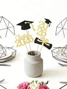 4支闪光毕业典礼桌面装饰棒，2026毕业帽和毕业证书桌面装饰，2026高中/大学毕业派对用品 - A - 查看 9