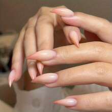 夏季新款10片手工渐变蜜桃粉猫爪美甲贴片，25毫米短款，适合日常佩戴，珊瑚橙渐变设计，清新可爱高光泽假指甲套装 - 珊瑚粉 - 查看 6