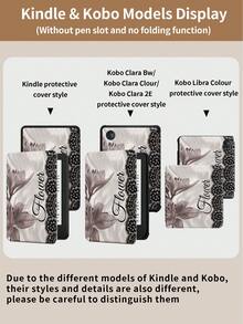 Kingsung Ốp bảo vệ máy tính bảng họa tiết hoa và chữ cái, tương thích với iPad 9.7/10.2/10.5/10.9/12.9/Pro 11, thế hệ thứ 10, tương thích với Samsung Galaxy Tab S6 Lite 10.4 inch, tương thích với Kindle Paperwhite thế hệ thứ 12 2024, Kindle thế hệ thứ 11 2022, Kobo Clara Colour, chống rơi vỡ, chân đế thông minh/tự động bật/tắt màn hình. - Nhiều màu - Xem 11