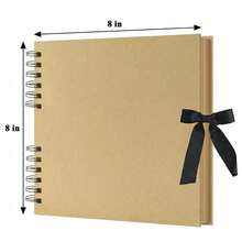 8"X 8" (20 X 20 Cm) / 10"X 12" (25 X 30 Cm) Scrapbook, 250gsm Thick Kraft Paper (60 Pages), DIY Craft Art Supplies, Guest Book, Travel, Birthday And Holiday Gift - Khaki - View 8