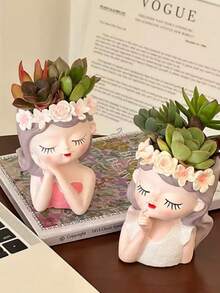 Vaso delle fate multifunzionale, vaso per piante grasse, vaso da fiori, decorazione da tavolo per piccoli fiori, decorazione di alta qualità per casa e ufficio - A - Visualizzare 3