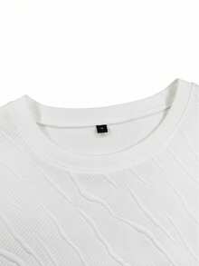 GRDR Minimalist Textured Short Sleeve T-Shirt, Casual Commuter Versatile Top For Men, Summer - White - View 6
