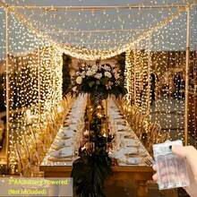 Battery Powered LED Curtain Lights, Home Decor Lights, Suitable For Birthday, Wedding, Party Scenes, Indoor/Outdoor Decoration - Battery Box Curtain Light - View 19