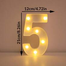 1件 21cm 家居裝飾 LED 發光字母燈，婚禮求婚生日派對裝飾字母數字燈，女孩房裝飾燈，室內裝飾 - 白色 - 查看 34