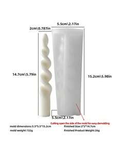 Khuôn nến hình que dài kiểu Châu Âu - Khuôn nến thơm bằng silicon chịu nhiệt cao, bền bỉ | Khuôn nghệ thuật đa năng | Khuôn làm xà phòng/thạch cao/nhựa thủ công có thể tái sử dụng | Công cụ sáng tạo hiệu quả, dễ vệ sinh - Khuôn cột dài - Xem 2