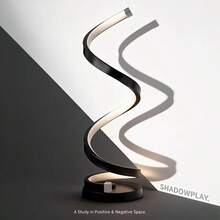 1 chiếc đèn bàn LED hình xoắn ốc sáng tạo, đèn ngủ phòng ngủ phong cách Bắc Âu hiện đại, đèn học kiểu châu Âu độc đáo. - Ánh sáng vô cực ba màu - Xem 2