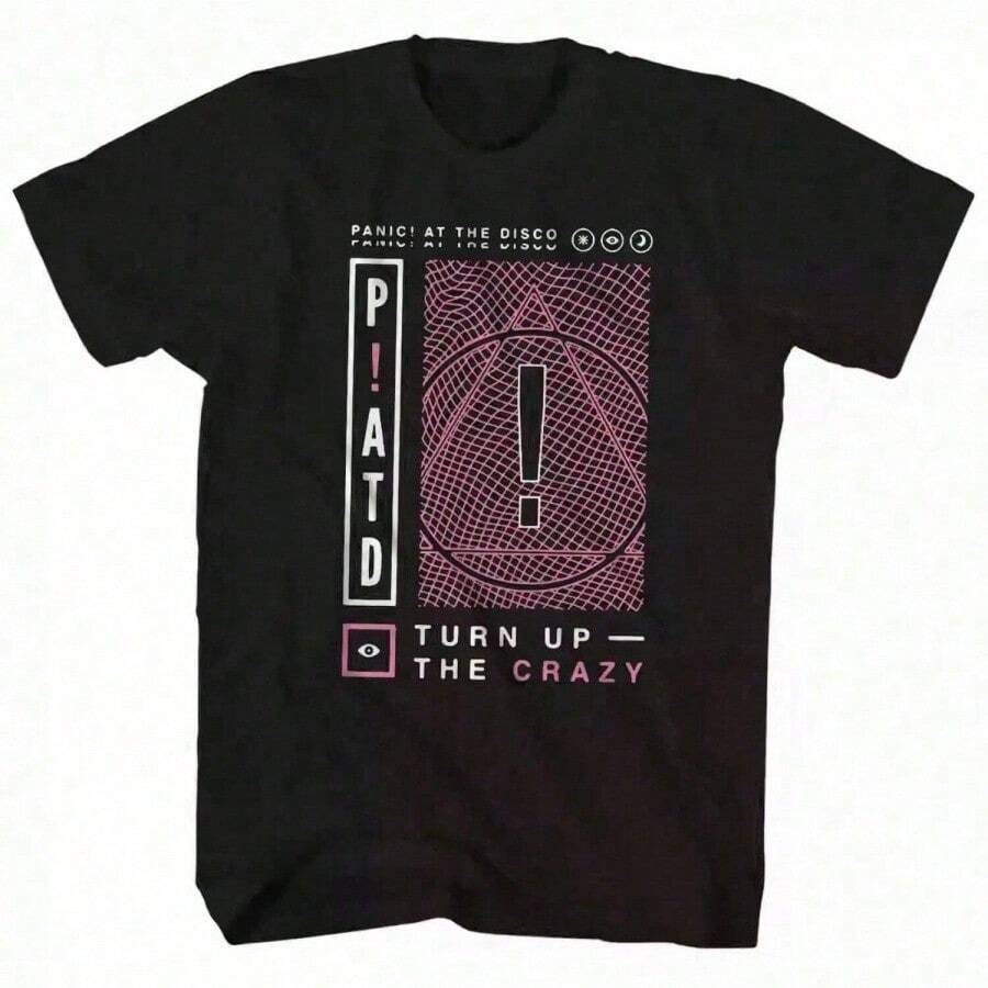 Women's Panic! At The Disco Black Short Sleeve Round Neck Casual T-Shirt - 黑色 - 查看 1