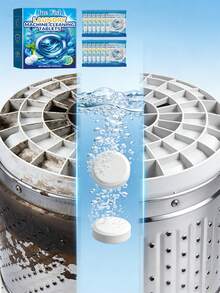 JUE FISH Washing Machine Cleaning Effervescent Tablets - Effectively Cleans Washer Tub Stains, Odors And Residues. Suitable For All Washing Machines: Front-Load, Top-Load And HE Models. Easy Cleaning: No Disassembly Or Scrubbing Required, Just Add 1 Tablet And Run A Cleaning Cycle, Completed In Minutes. - Solid State - View 4